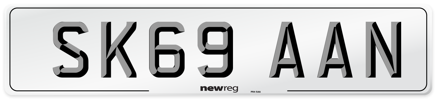 SK69 AAN Number Plate from New Reg